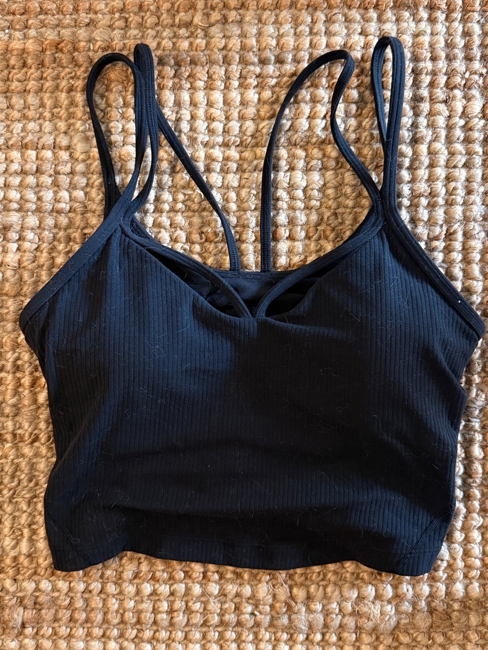 lululemon athletica Black Strappy Ribbed Sports Bra